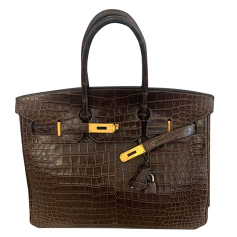 brown crocodile hermes bag|Hermes crocodile birkin bag price.